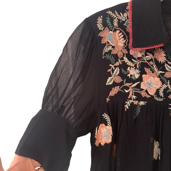 Anthropologie Let Me Be Vivian Floral Dress Boho Embroidered Floral Size Small - Picture 11 of 16